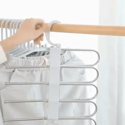 Pants Hanger Five-Tier Stainless Steel Adjustable Rods