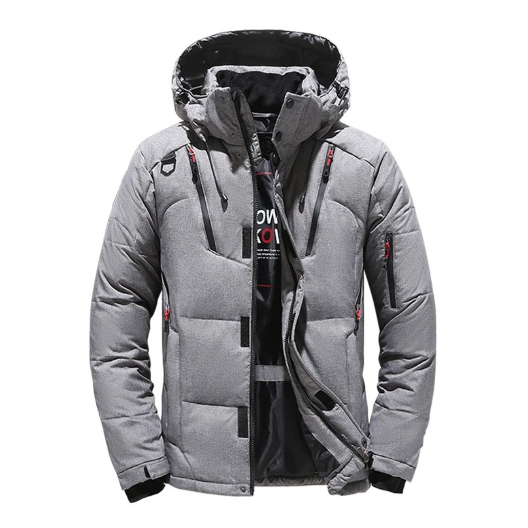 Insulated Winter Parka Jacket with Detachable Hood for Men – Windproof Cold Weather Coat for Outdoor Hiking Camping & Everyday Commuting