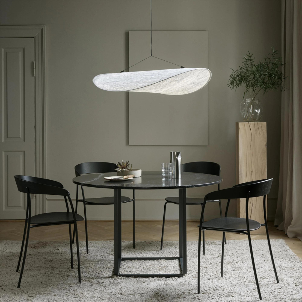 Woven Silk Shade Hanging Lamp White 16-31 in Adjustable Cord Warm Ambient Glow for Dining Room Bedroom Living Room Modern Minimalist Ceiling