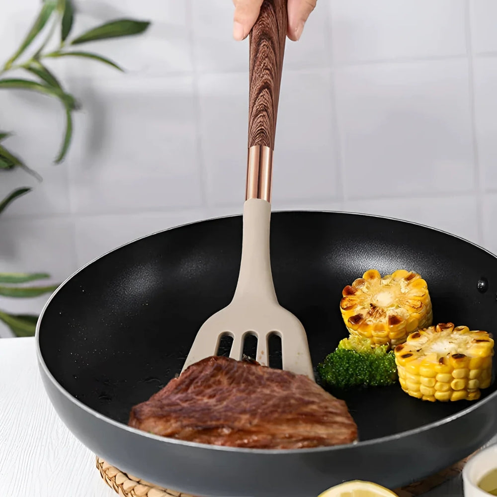 Heat-Resistant Silicone Kitchen Tool Set - 10-Piece Non-Stick Cooking Utensil Collection with Soft Grip Handles for Everyday Meal Prep