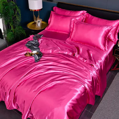 Satin Duvet Cover Set with Pillowcases Smooth Silky Bedding Full Queen King for Bedroom Decor Soft Luxury Comforter Cover Machine Washable