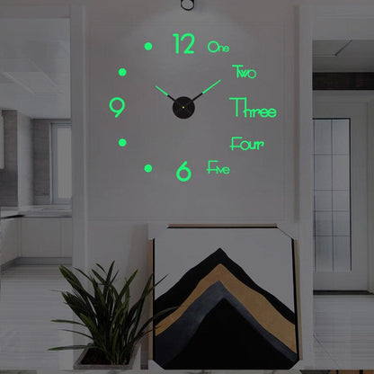 Oversized Noiseless Timepiece for Home & Office – Customizable 3D Layout with Modern Black Finish – Perfect for Open-Plan Spaces and Contemp