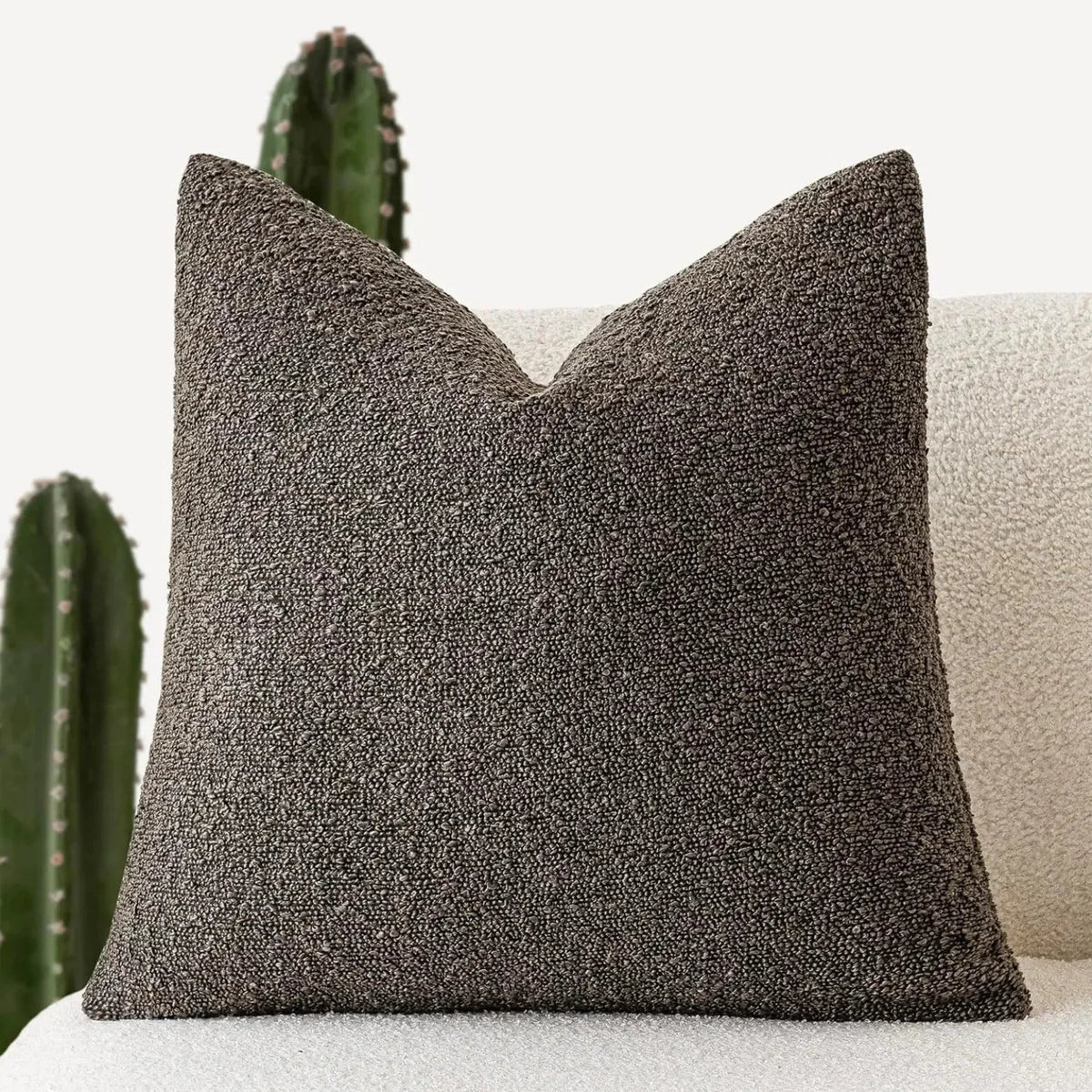 Textured Boucle Pillow Case 18×18 Inches Soft Cover for Couch Bedroom Chair Minimalist Neutral Decor Accent Throw Cushion for Modern Home