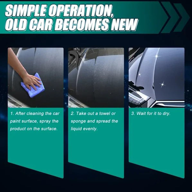 Nano Ceramic Car Spray Cleaner Polish Detailer for Paint Glass Plastic – Waterless Wash Restorer Scratch Remover for Auto Boat RV Motorcycle