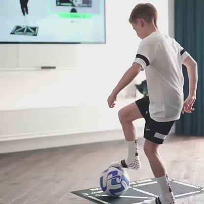 Soccer Skills Training Mat 35 in × 24 in Indoor Footwork Dribbling Practice Set Ball Control Exercises Youth Home Drills Anti-Slip Socks