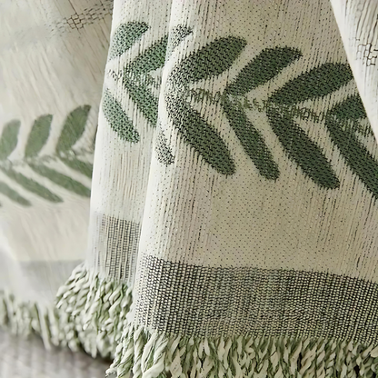 Woven Throw Blanket with Tassels for Sofa and Couch – Soft Cotton Chenille Cover for Living Room and Bedroom