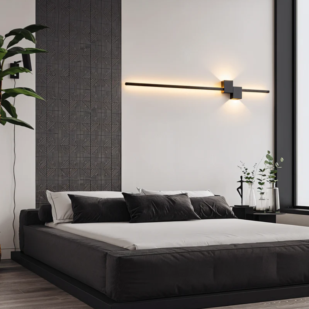 Linear LED Sconce 24 Inch Aluminum Up Down Light for Bedroom Hallway Living Room Modern Indoor Fixture Black White Gold 3000K