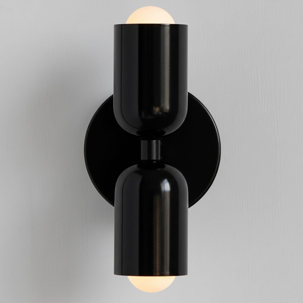 Two-Tone Glass Wall Sconce with Dual Light Uplight Downlight for Bedroom Living Room Hallway Modern Minimalist Home Accent Lighting
