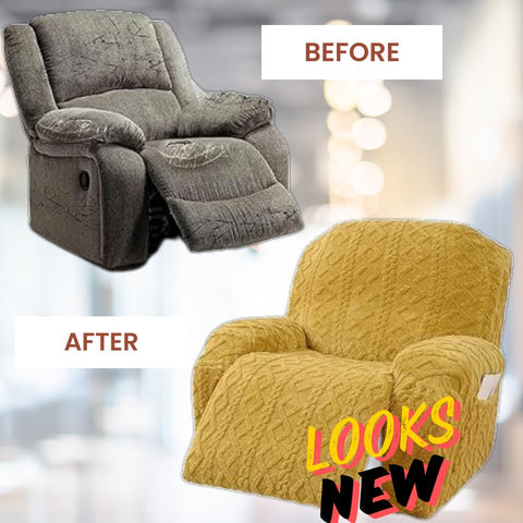Jovian Recliner Cover - Jacquard Stretch, Modern Design Slipcover