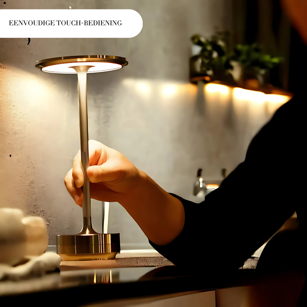 Rechargeable Touch Dimmable LED Table Lamp with 3 Color Temperatures – Portable Aluminum Cordless Desk Light for Living Room, Bedroom