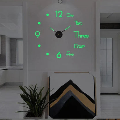 DIY Wall Clock Kit Large Modern Customizable Decorative Clock for Living Room Bedroom Black Silver Gold Red Glow in the Dark