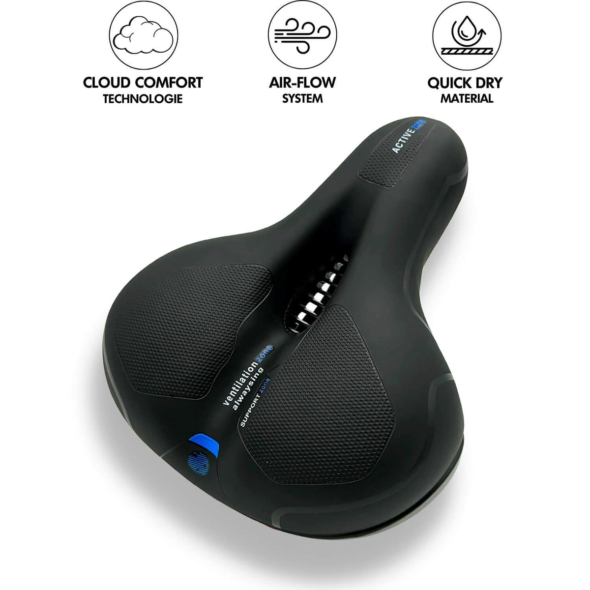 Memory Foam Bike Seat with Pressure Relief & Gel Cushioning for Road, Mountain & Commuter Bicycles – Ergonomic Saddle for Men & Women