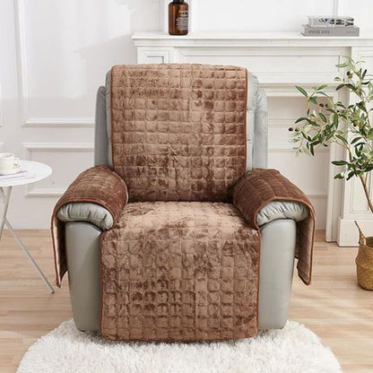 Vibrant Squares Recliner Cover - Microfiber Blend, Non-Slip Design