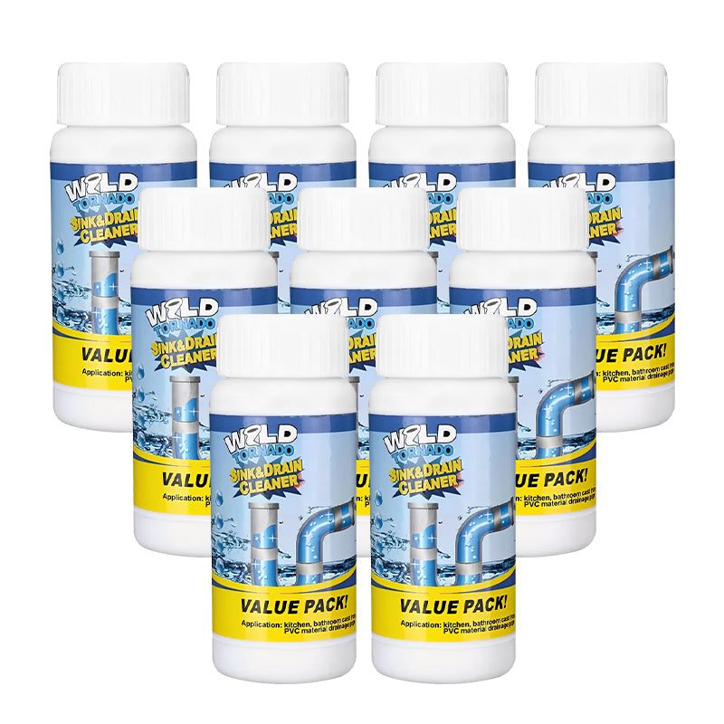 Enzymatic Foaming Powder Pipe Opener for Kitchen & Bathroom Drains, Clears Hair & Grease Clogs, Safe Non-Corrosive Formula for All Plumbing,