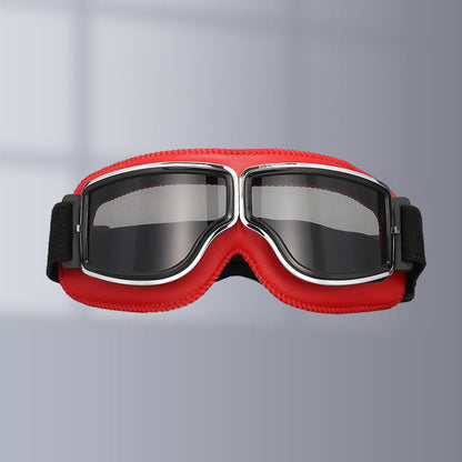 Retro Motorcycle Goggles with Adjustable Strap, UV Protection & Impact-Resistant Polycarbonate Lens for Riding, Cycling & Outdoor Use
