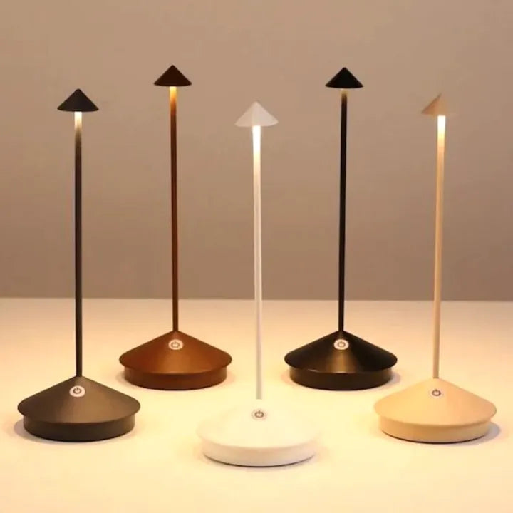 Rechargeable LED Desk Lamp with Dimmer - Cordless Aluminum Light for Patio, Dining & Bedside - 11.4 in Tall, 2700K Warm Glow, USB Powered fo