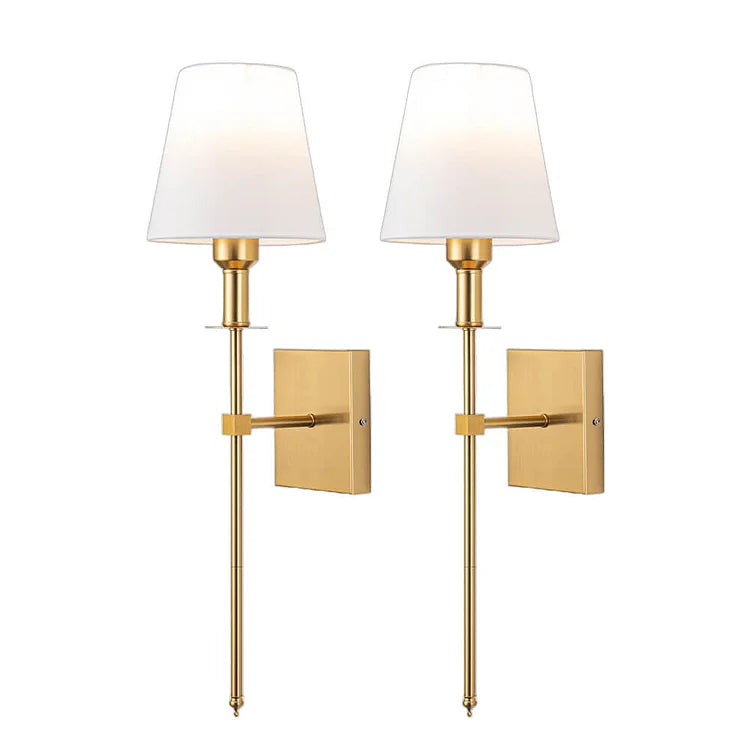 Cordless Battery-Powered Sconce with Remote 23 in Iron Fabric Indoor Outdoor Adjustable Reading Wall Light for Bedroom Living Room Patio Gar
