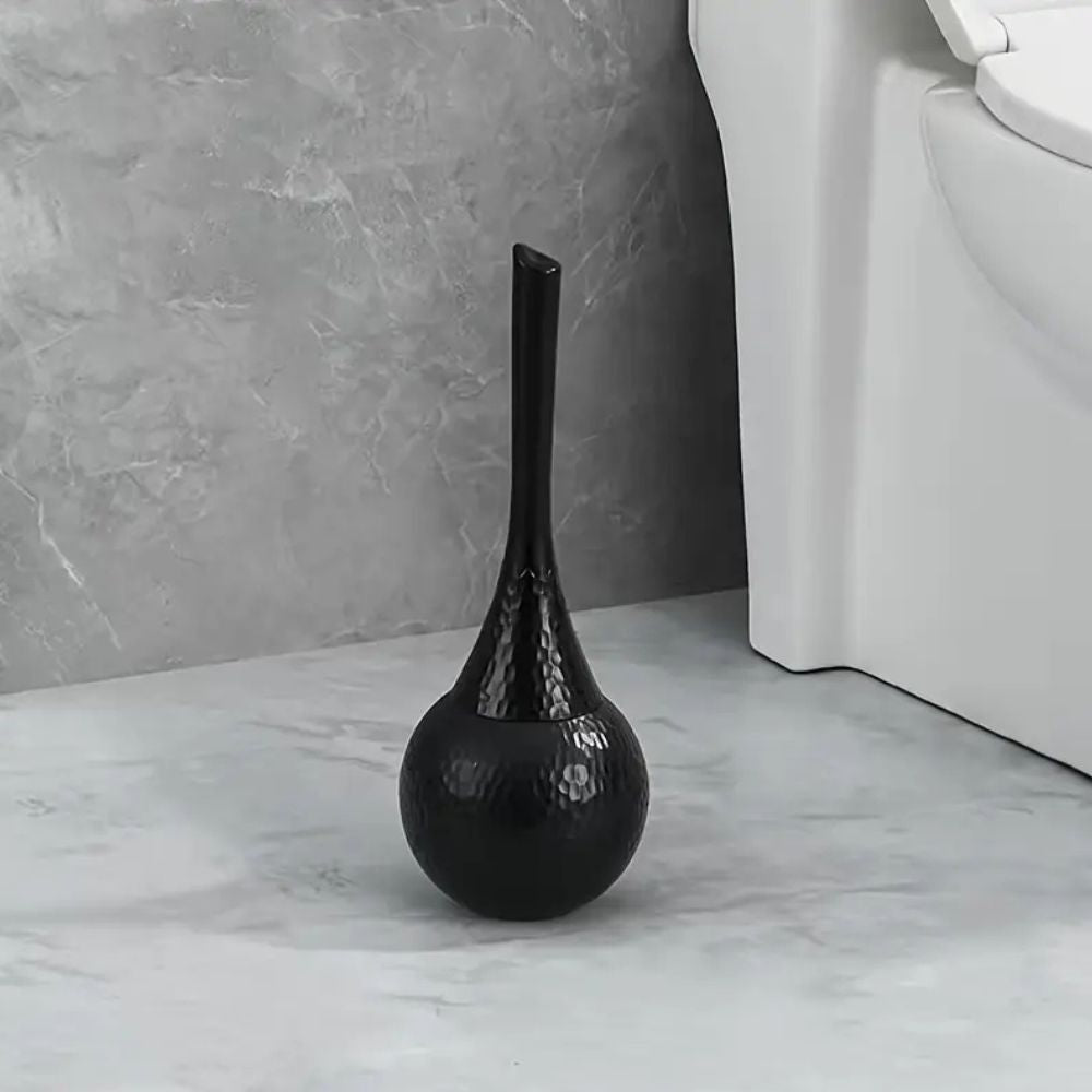 Premium Toilet Brush with Covered Holder Stand ABS Bathroom Cleaning Tool Modern Design Hygienic Storage Four Finishes
