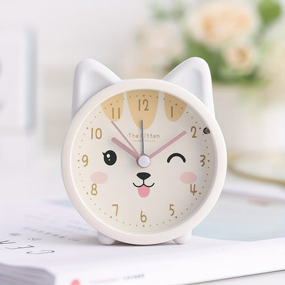 Silent Alarm Clock with Night Light for Kids – Bunny Design, No Ticking Sound, Bedside Lamp Function for Boys & Girls Bedroom