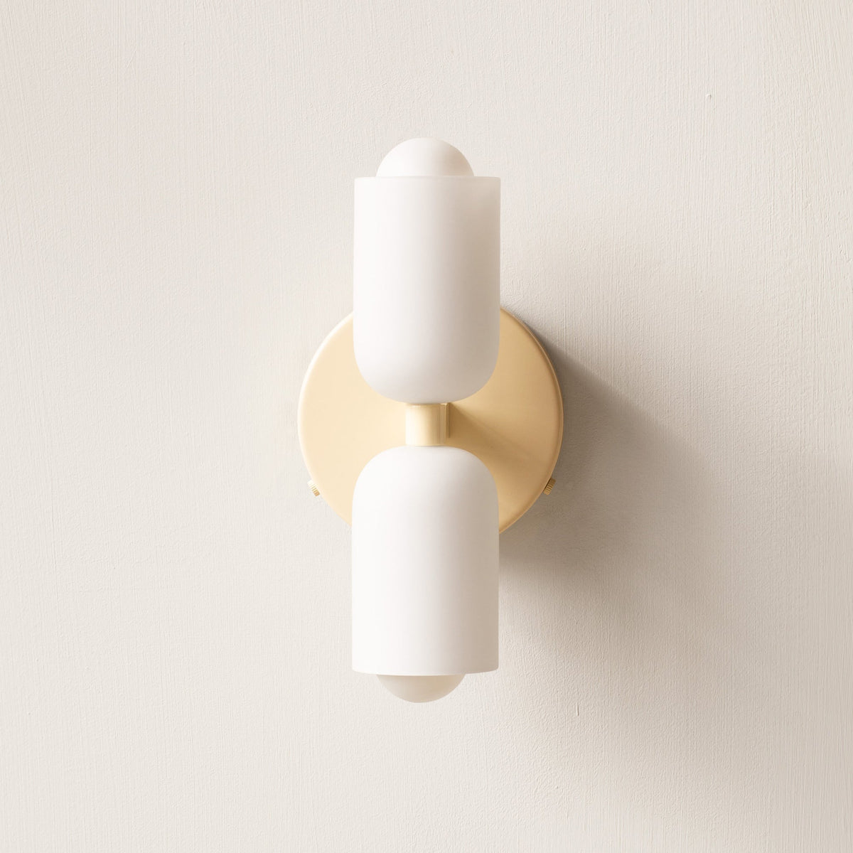 Dual-Beam Acrylic Wall Sconce with Warm Glow and Cream Diffuser for Living Room Hallway Bedroom Entryway