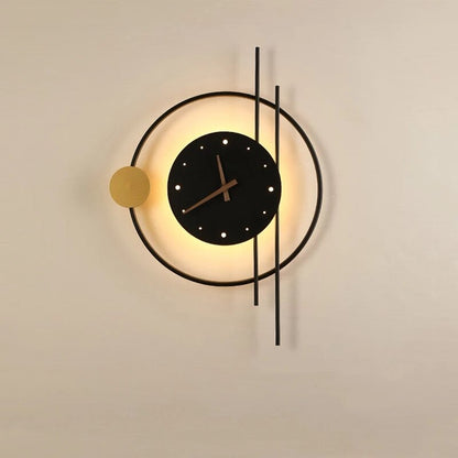 Metal Timepiece with Integrated LED Lighting for Home and Office 22.4 inches Round Gold or Black Battery-Powered Decorative Accent