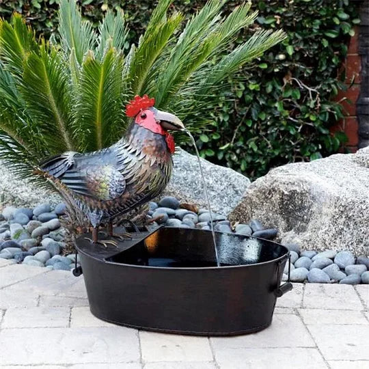 Polyresin Animal Fountain with Electric Pump for Patio, Deck & Backyard | Natural Stone Look Water Feature
