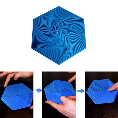 Hexagonal Fidget Spinner Toy with Fractal Patterns for Stress Relief & Focus | Sensory Hand Gadget for Adults Kids Anxiety Calming Desktop T