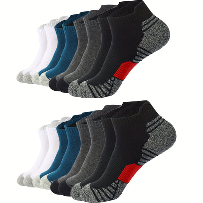 Cotton Blend Crew Socks for Men - Moisture-Wicking Pack for Work, Sports & Casual Wear - Multi-Pack Options in White, Black, Blue & Gray