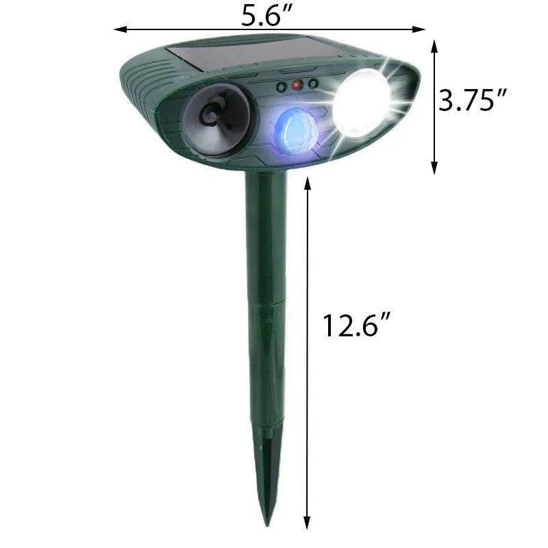 Solar Ultrasonic Animal Repeller Outdoor Motion Activated Pest Deterrent Device for Yard Garden Lawn Chipmunk Squirrel Raccoon Cat Dog