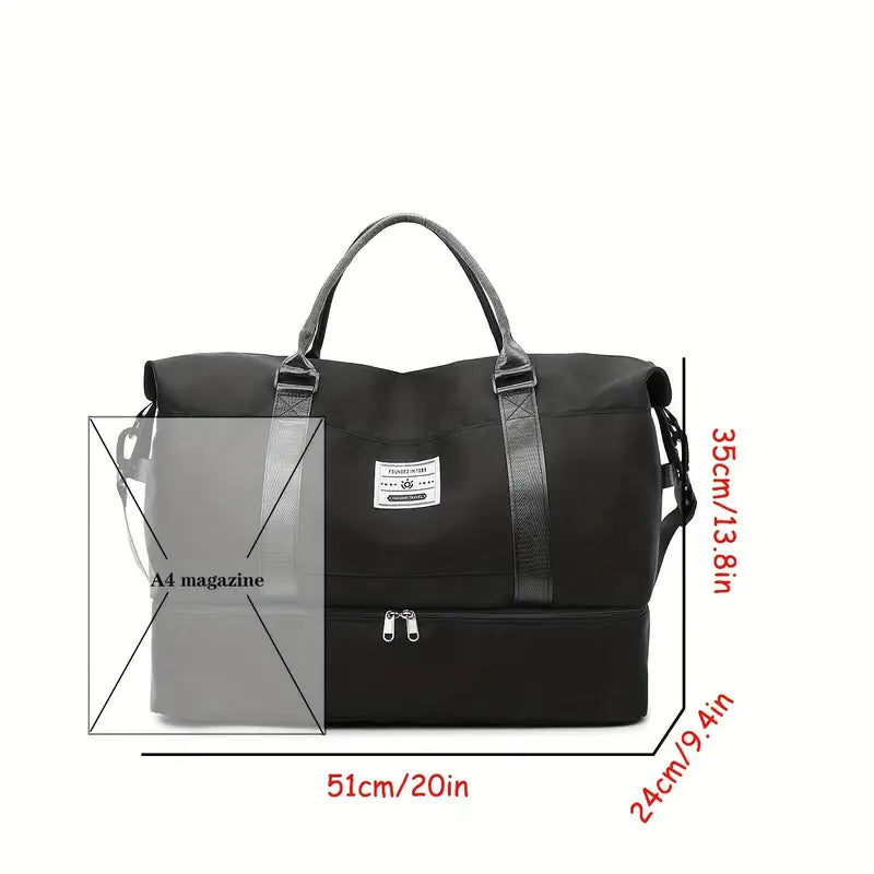 Compact Weekender Duffel Bag | Lightweight Canvas Travel Carryall with Shoulder Strap & Zipper Closure for Weekend Getaways, Gym &