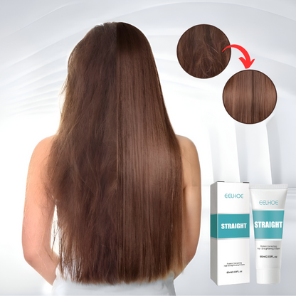 Keratin Treatment Cream for Hair Smoothing – Straightens Frizzy Curly Hair at Home – Salon Results for Women & Men – Deep Repair & Shine