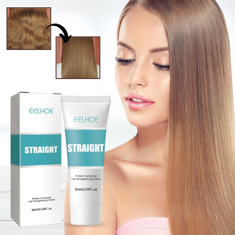 Keratin Treatment Cream for Hair Smoothing – Straightens Frizzy Curly Hair at Home – Salon Results for Women & Men – Deep Repair & Shine