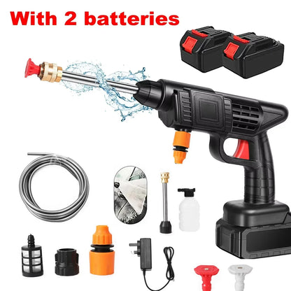 Cordless Pressure Washer Portable Battery-Powered High-Pressure Sprayer for Cars Patios Driveways