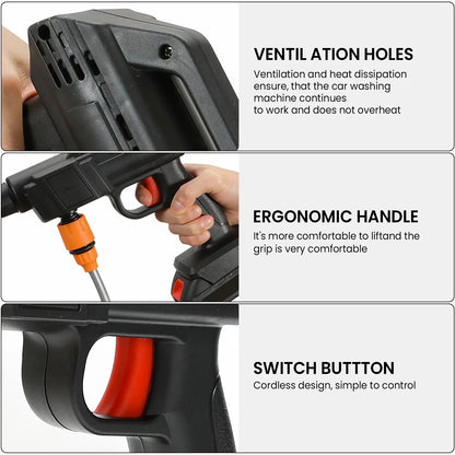 Rechargeable Electric Power Washer for Vehicles & Outdoor Spaces – Battery-Operated Handheld Water Sprayer with Adjustable Nozzle