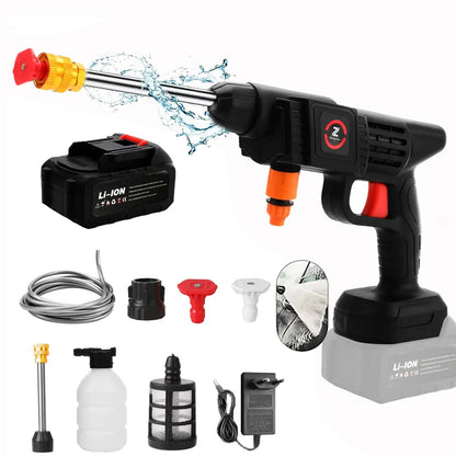 Rechargeable Electric Power Washer for Vehicles & Outdoor Spaces – Battery-Operated Handheld Water Sprayer with Adjustable Nozzle
