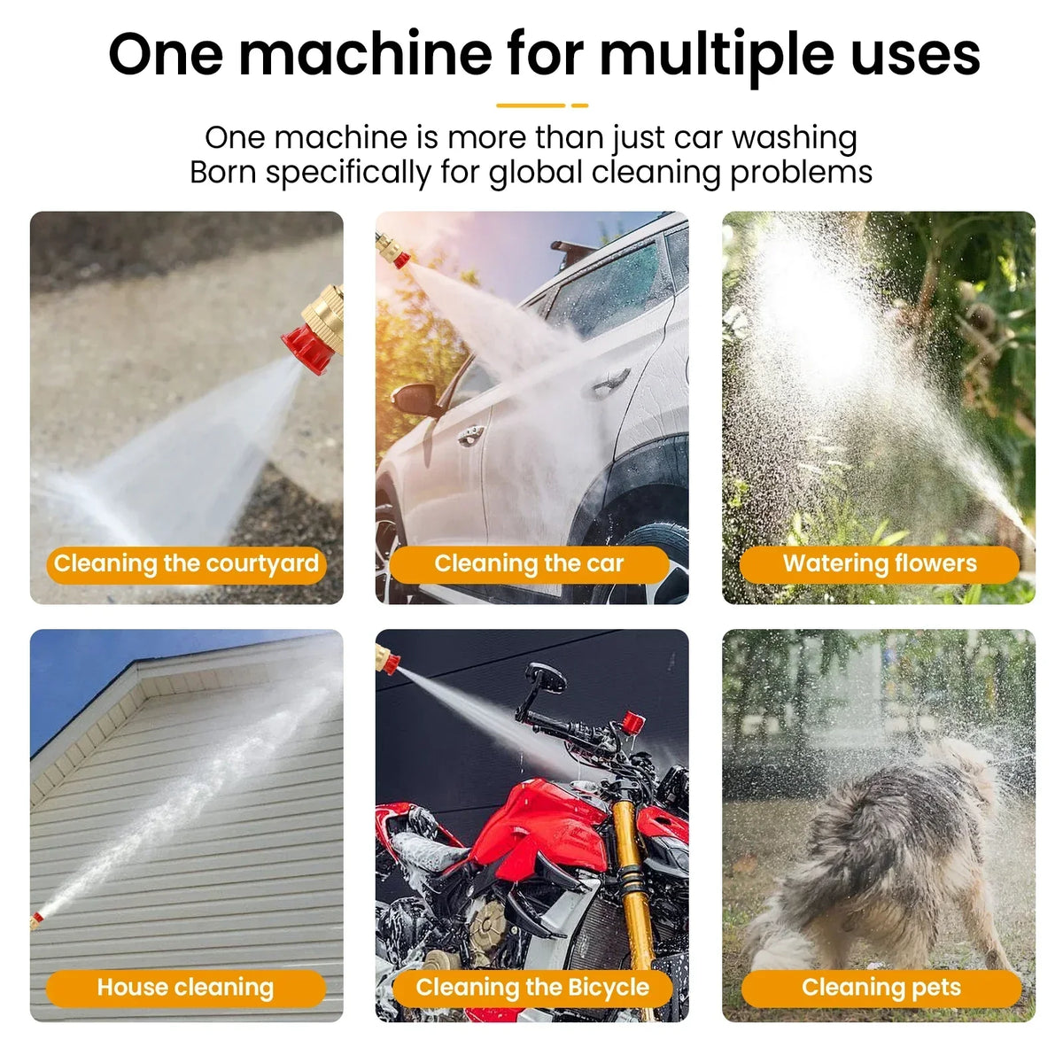 Rechargeable Electric Power Washer for Vehicles & Outdoor Spaces – Battery-Operated Handheld Water Sprayer with Adjustable Nozzle