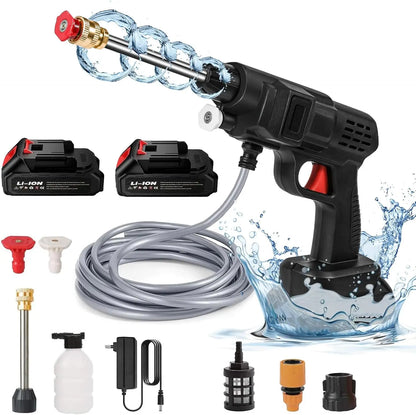 Cordless Pressure Washer Portable Battery-Powered High-Pressure Sprayer for Cars Patios Driveways