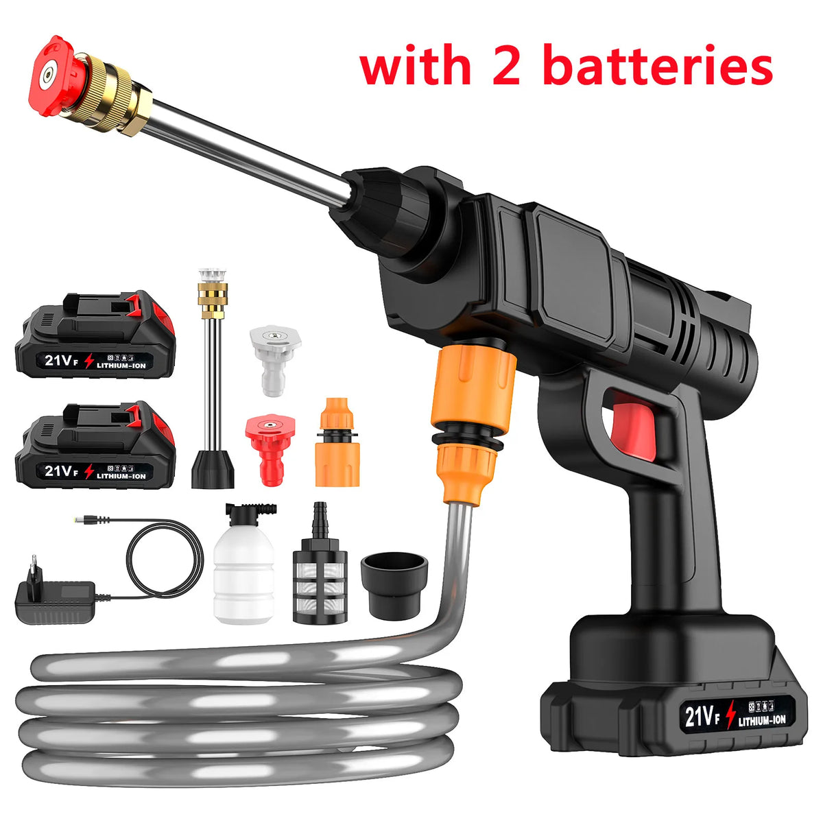 Rechargeable Electric Power Washer for Vehicles & Outdoor Spaces – Battery-Operated Handheld Water Sprayer with Adjustable Nozzle