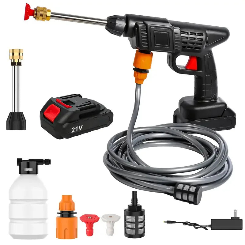 Cordless Pressure Washer Portable Battery-Powered High-Pressure Sprayer for Cars Patios Driveways