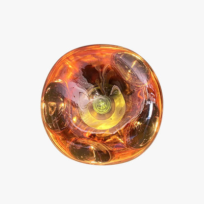 Sculptural Sconce with Handcrafted Amber Shade & E27 Socket for Bedrooms, Living Rooms, Hallways | Modern Artistic Accent Light