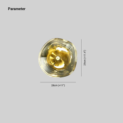 Sculptural Sconce with Handcrafted Amber Shade & E27 Socket for Bedrooms, Living Rooms, Hallways | Modern Artistic Accent Light