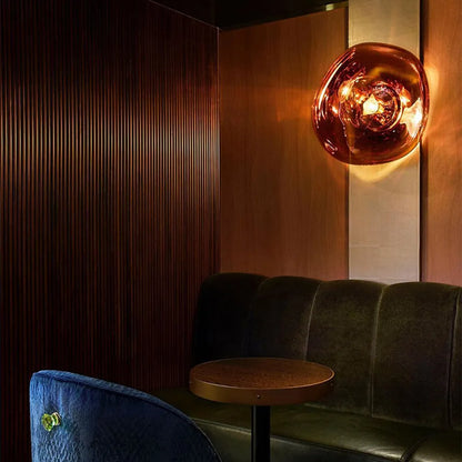Sculptural Sconce with Handcrafted Amber Shade & E27 Socket for Bedrooms, Living Rooms, Hallways | Modern Artistic Accent Light