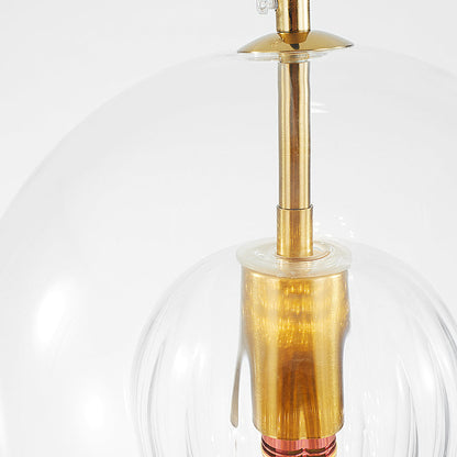 Spherical Glass Hanging Light with Metal Mount for Dining Room & Bedroom Ambient Lighting