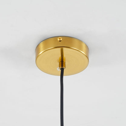 Spherical Glass Hanging Light with Metal Mount for Dining Room & Bedroom Ambient Lighting