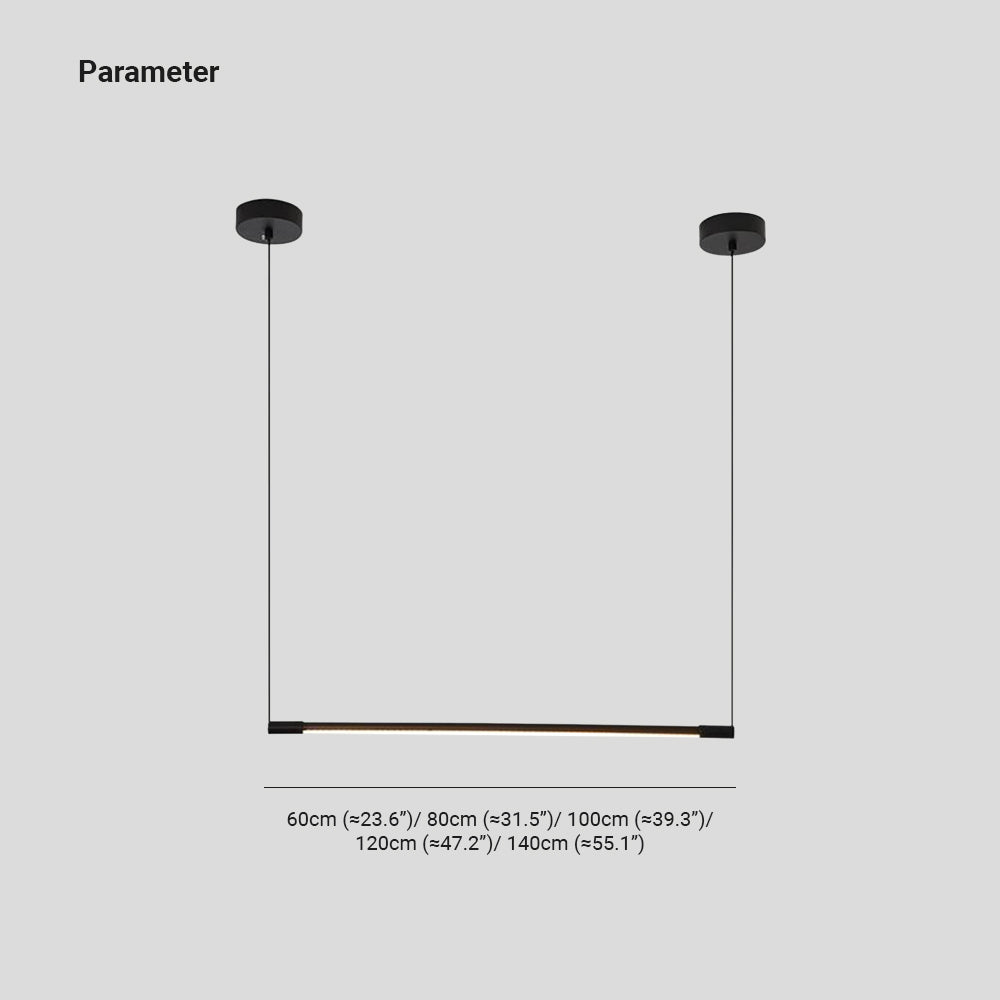 Modern Linear LED Pendant Light Black Metal Acrylic Minimalist Bar Ceiling Fixture for Kitchen Island Dining Room Office