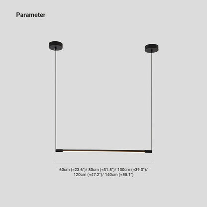 Modern Linear LED Pendant Light Black Metal Acrylic Minimalist Bar Ceiling Fixture for Kitchen Island Dining Room Office