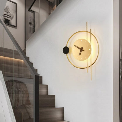 Metal Timepiece with Integrated LED Lighting for Home and Office 22.4 inches Round Gold or Black Battery-Powered Decorative Accent