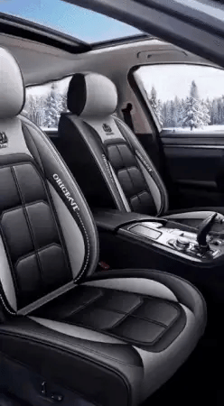 Car Seat Covers for Front Seats, Faux Leather Car Seat Cover with Padded Foam Core, Universal Auto Seat Cover
