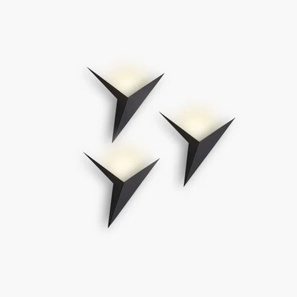 Iron Sconce Light 7.9 in Diameter Black Geometric Origami Shape 3000K Warm LED for Bedroom Hallway Living Spaces Modern Minimalist Indirect