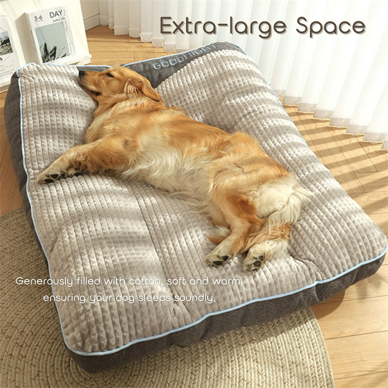 Plush Bolster Pet Lounger with Supportive Rim for Medium to Large Dogs – Cushioned Sleeping Pad in Brown – Removable Washable Cover – 31 × 2